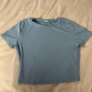 Garage ribbed Light Blue crop top t shirt medium